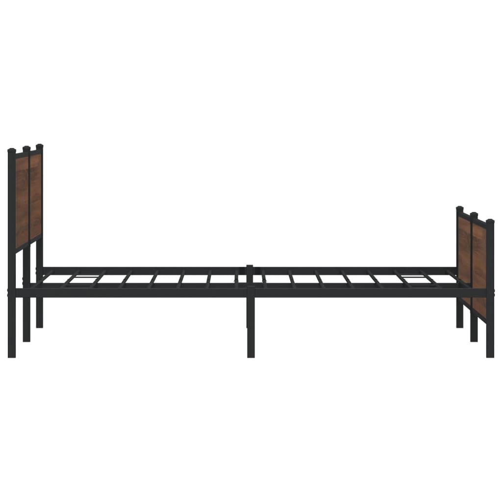 Bedframe zonder matras metaal bruin eikenkleur 193x203 cm is nu te koop bij PeponiXL, paradijselijk wonen!