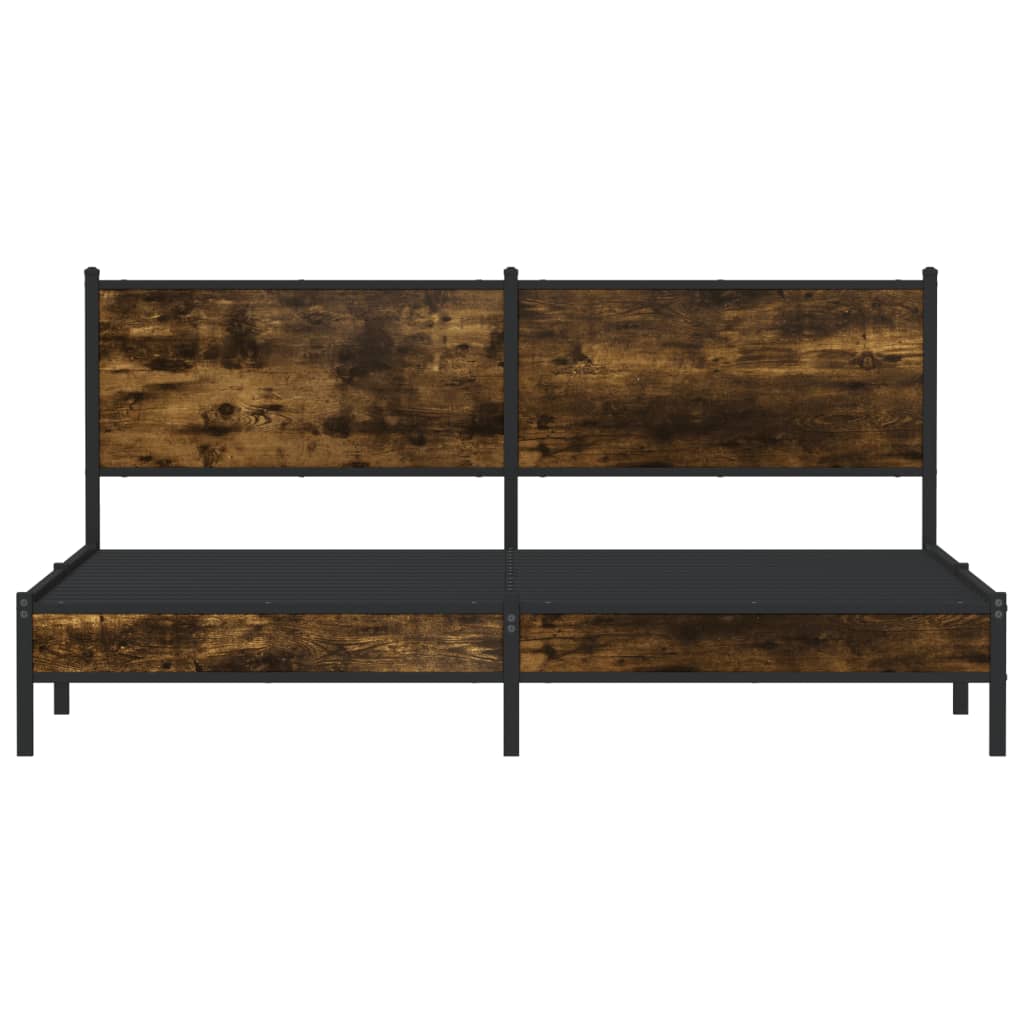 Bedframe zonder matras metaal gerookt eikenkleurig 180x200 cm is nu te koop bij PeponiXL, paradijselijk wonen!