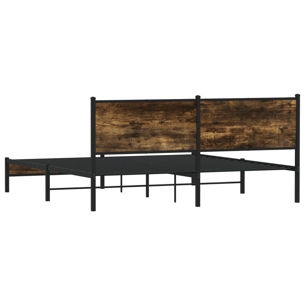 Bedframe zonder matras metaal gerookt eikenkleurig 180x200 cm is nu te koop bij PeponiXL, paradijselijk wonen!