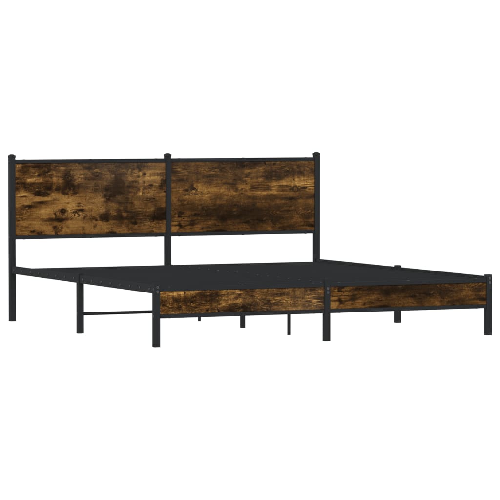 Bedframe zonder matras metaal gerookt eikenkleurig 183x213 cm is nu te koop bij PeponiXL, paradijselijk wonen!