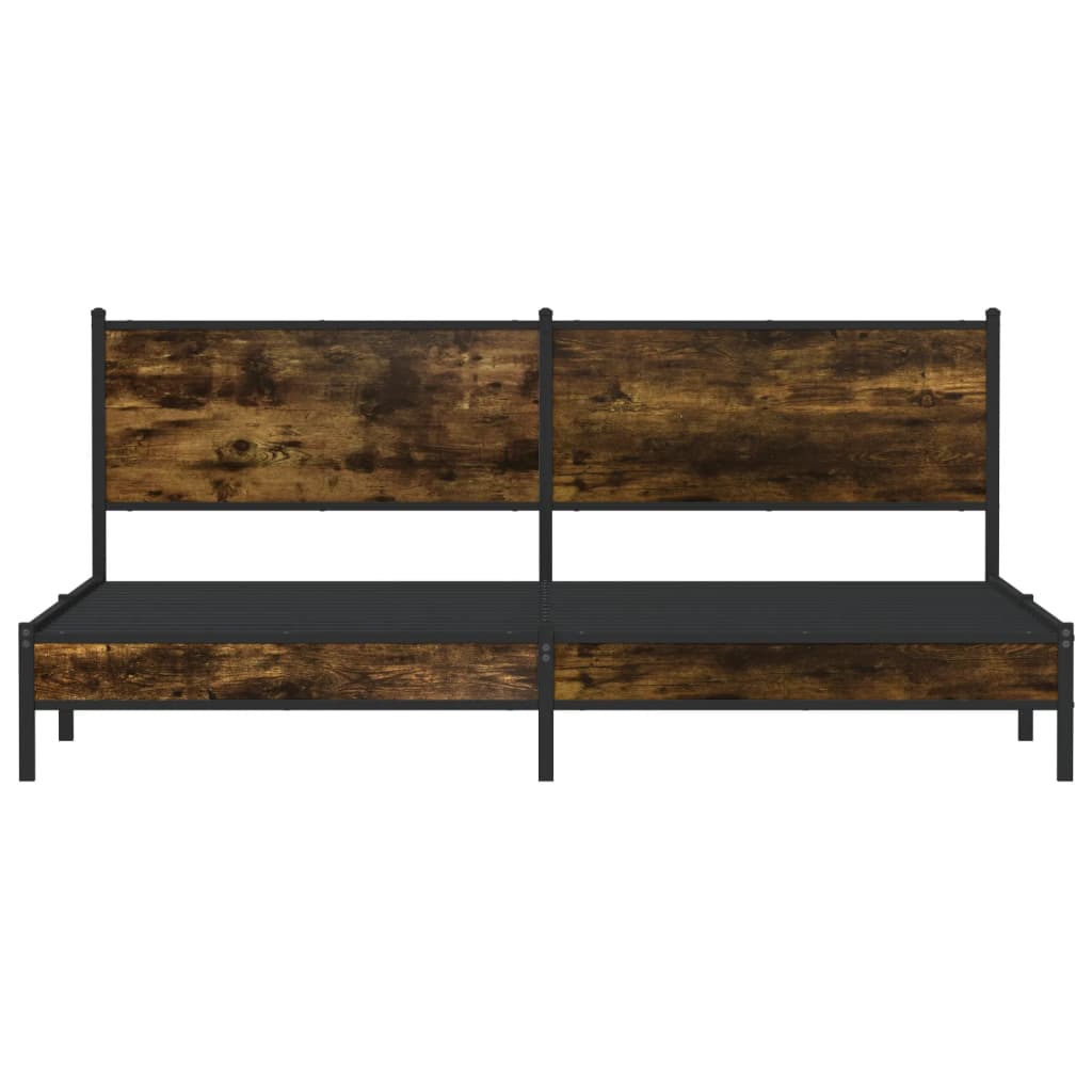 Bedframe zonder matras metaal gerookt eikenkleurig 200x200 cm is nu te koop bij PeponiXL, paradijselijk wonen!