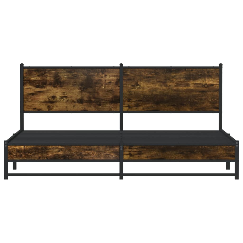 Bedframe zonder matras metaal gerookt eikenkleurig 180x200 cm is nu te koop bij PeponiXL, paradijselijk wonen!