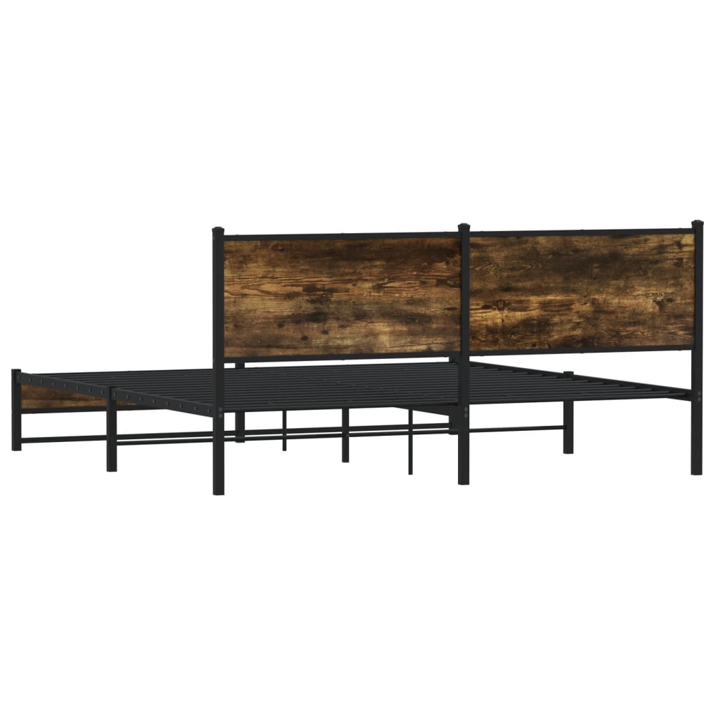 Bedframe zonder matras metaal gerookt eikenkleurig 180x200 cm is nu te koop bij PeponiXL, paradijselijk wonen!