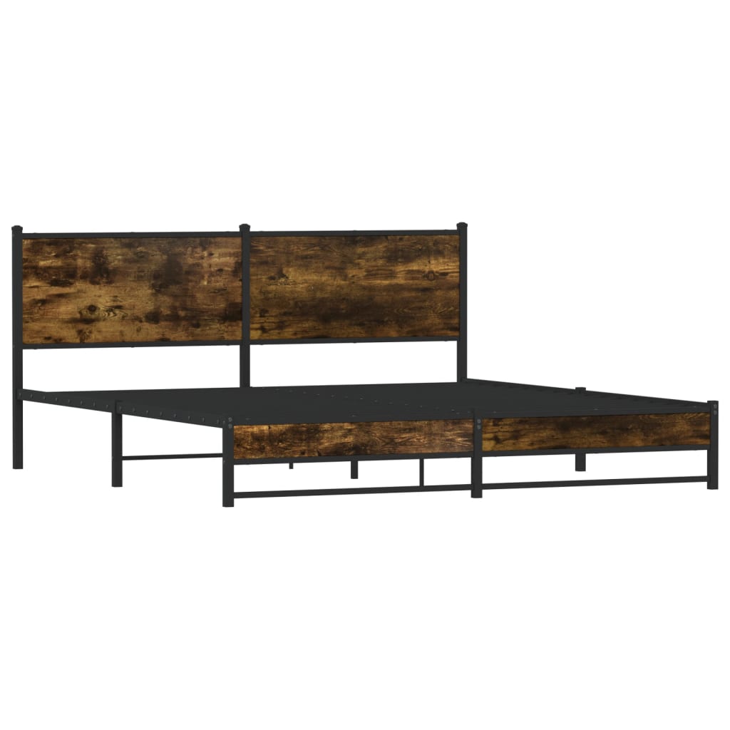Bedframe zonder matras metaal gerookt eikenkleurig 183x213 cm is nu te koop bij PeponiXL, paradijselijk wonen!