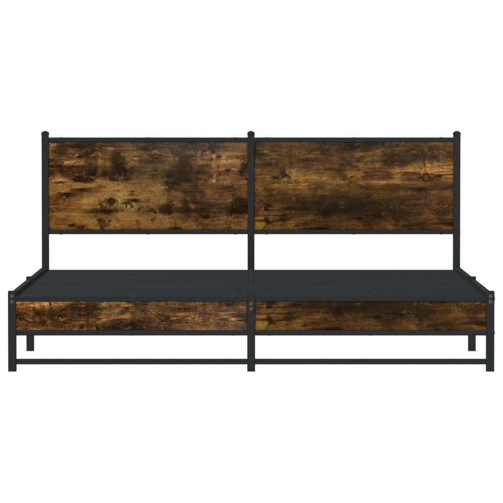 Bedframe zonder matras metaal gerookt eikenkleurig 183x213 cm is nu te koop bij PeponiXL, paradijselijk wonen!