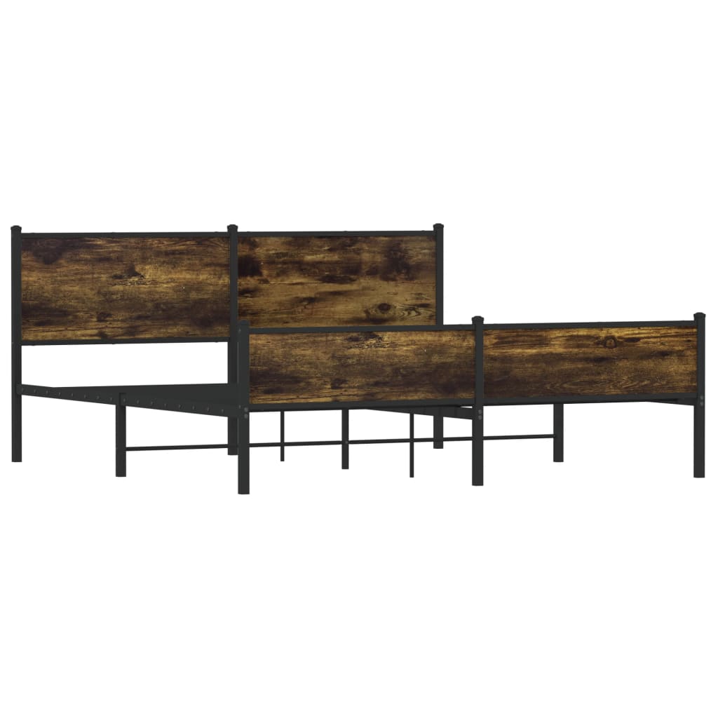 Bedframe zonder matras metaal gerookt eikenkleurig 160x200 cm is nu te koop bij PeponiXL, paradijselijk wonen!