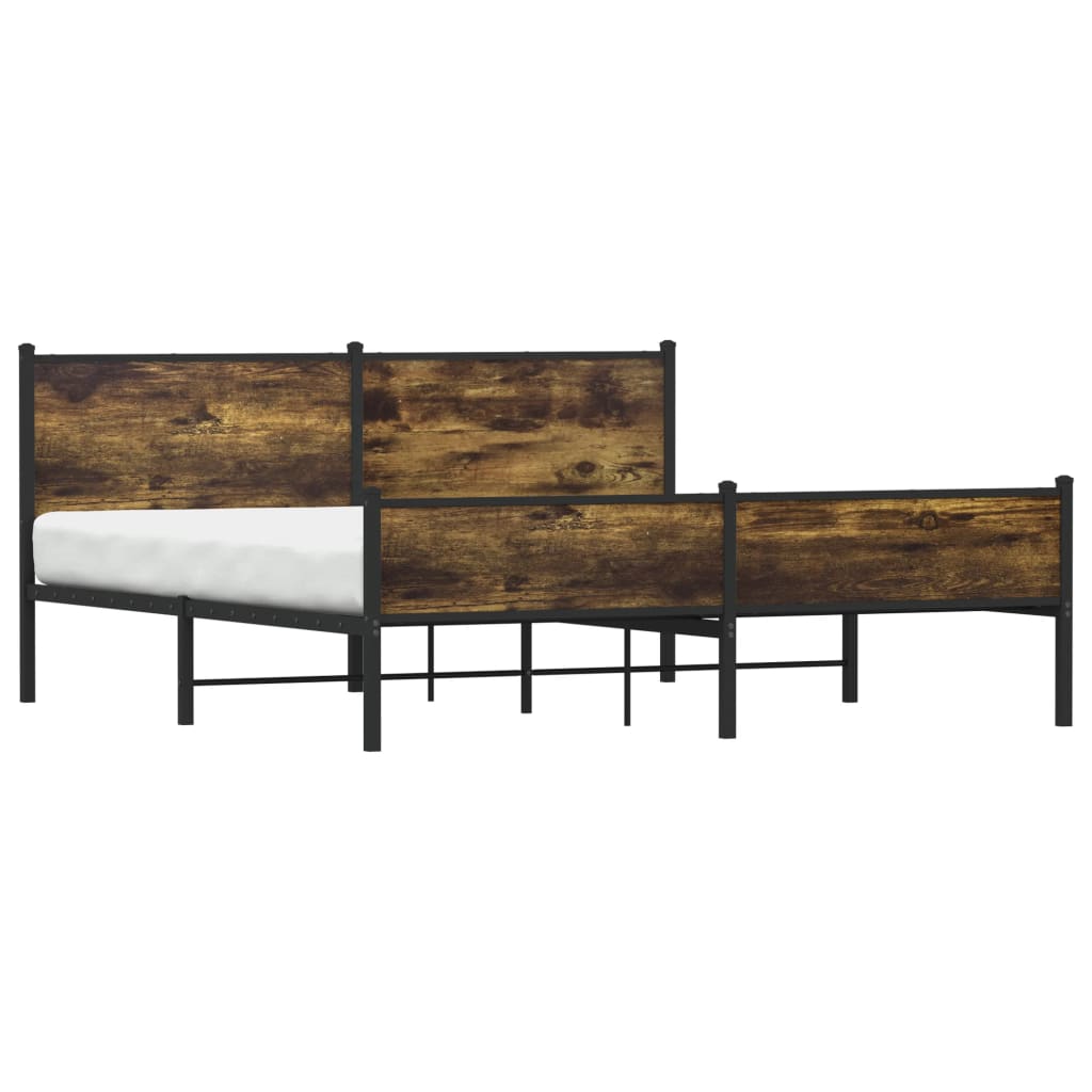 Bedframe zonder matras metaal gerookt eikenkleurig 180x200 cm is nu te koop bij PeponiXL, paradijselijk wonen!