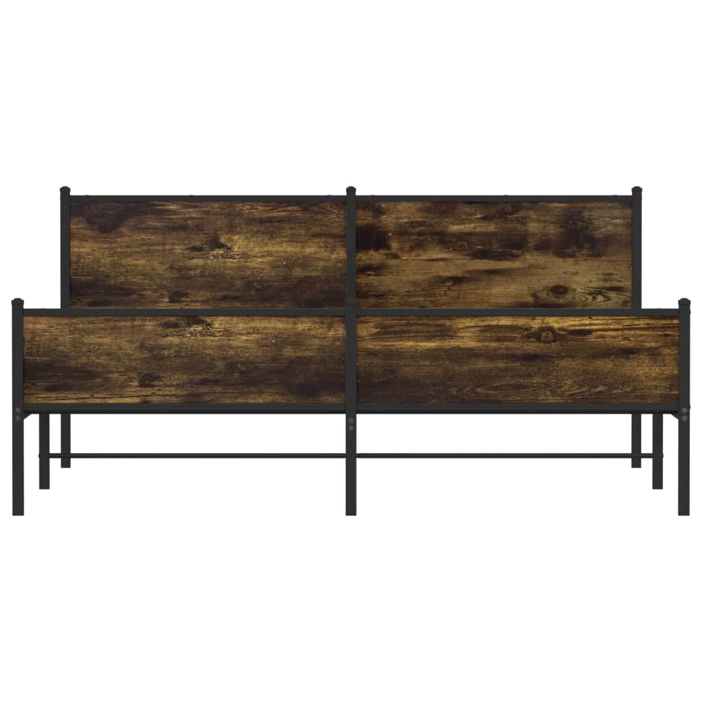 Bedframe zonder matras metaal gerookt eikenkleurig 180x200 cm is nu te koop bij PeponiXL, paradijselijk wonen!