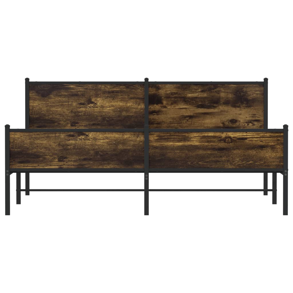 Bedframe zonder matras metaal gerookt eikenkleurig 183x213 cm is nu te koop bij PeponiXL, paradijselijk wonen!