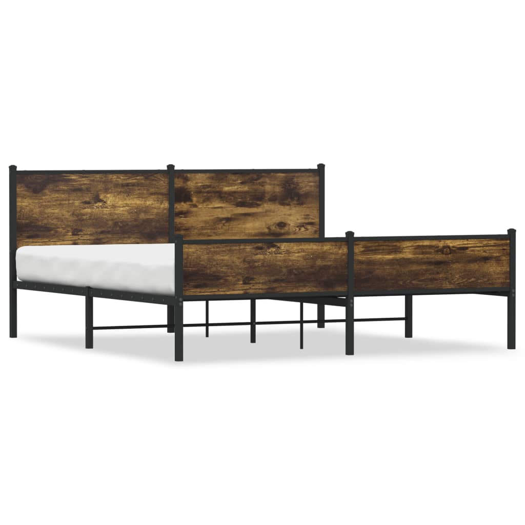 Bedframe zonder matras metaal gerookt eikenkleurig 183x213 cm is nu te koop bij PeponiXL, paradijselijk wonen!