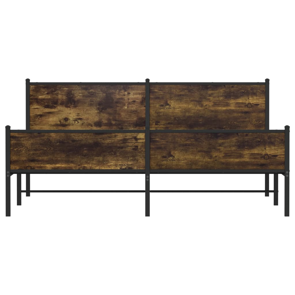 Bedframe zonder matras metaal gerookt eikenkleurig 193x203 cm is nu te koop bij PeponiXL, paradijselijk wonen!