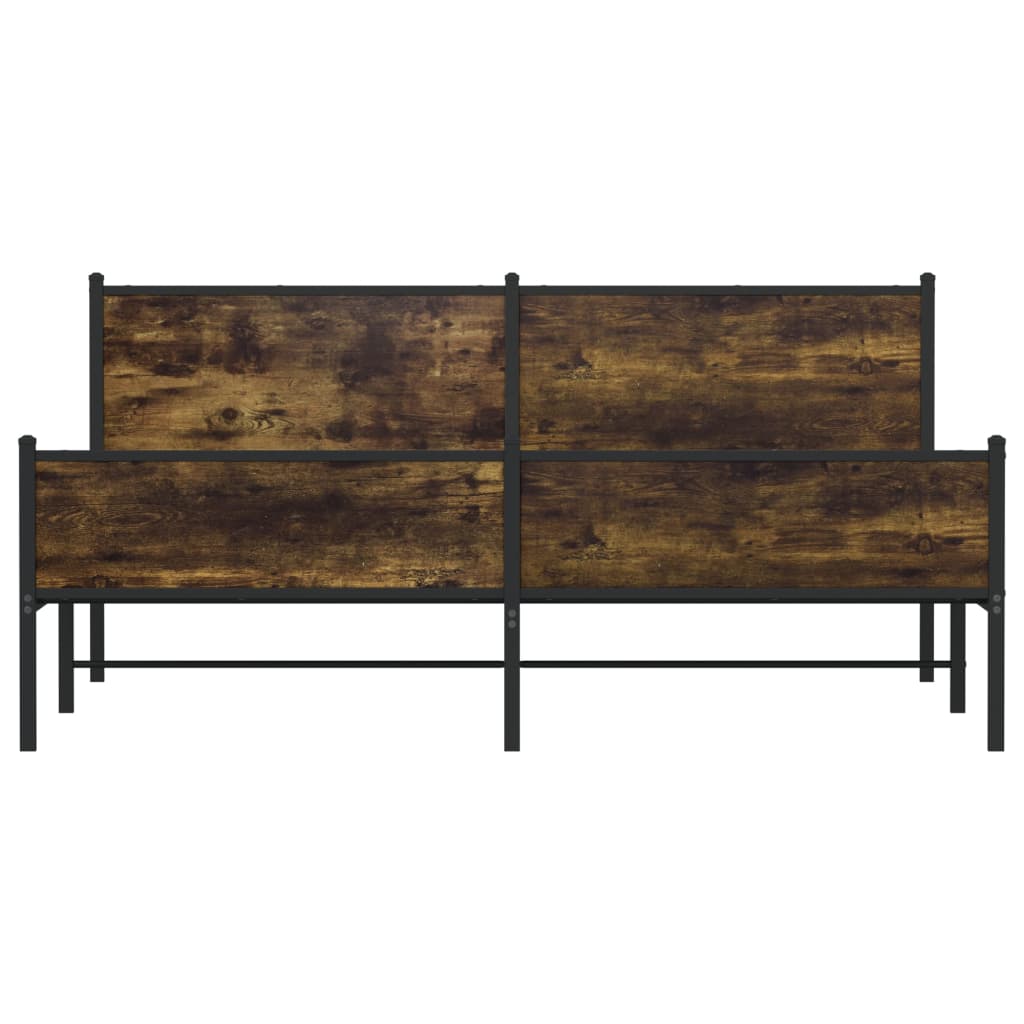 Bedframe zonder matras metaal gerookt eikenkleurig 200x200 cm is nu te koop bij PeponiXL, paradijselijk wonen!