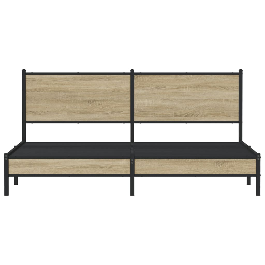 Bedframe zonder matras metaal sonoma eikenkleurig 180x200 cm is nu te koop bij PeponiXL, paradijselijk wonen!
