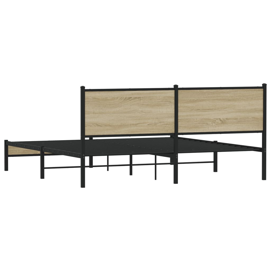 Bedframe zonder matras metaal sonoma eikenkleurig 180x200 cm is nu te koop bij PeponiXL, paradijselijk wonen!