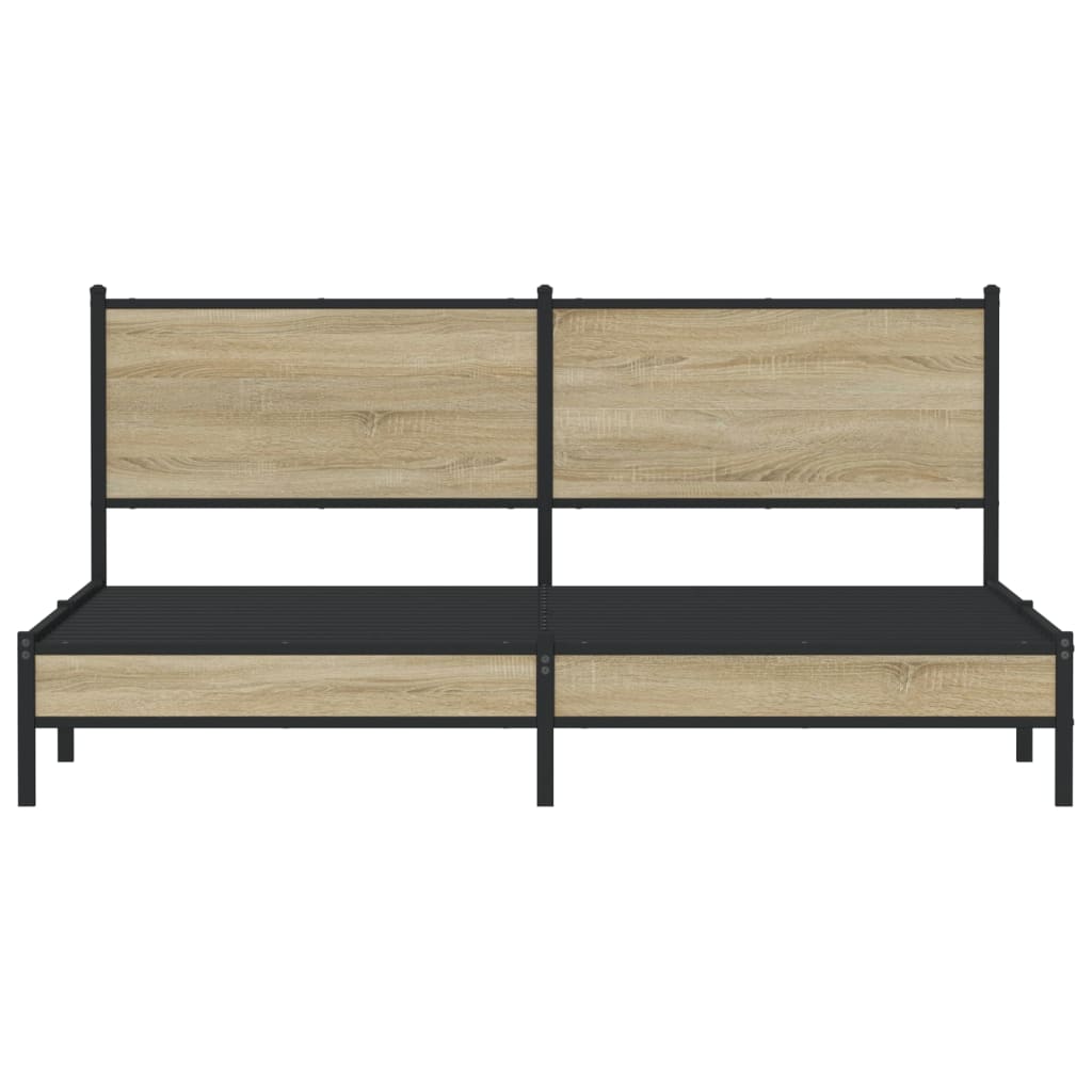 Bedframe zonder matras metaal sonoma eikenkleurig 183x213 cm is nu te koop bij PeponiXL, paradijselijk wonen!
