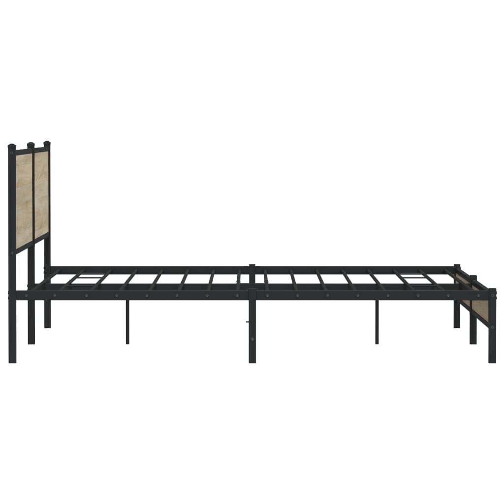 Bedframe zonder matras metaal sonoma eikenkleur 200x200 cm is nu te koop bij PeponiXL, paradijselijk wonen!