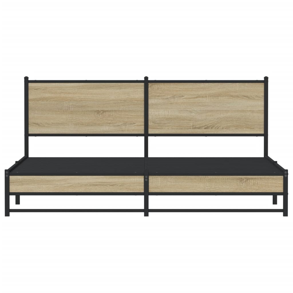 Bedframe zonder matras metaal sonoma eikenkleurig 180x200 cm is nu te koop bij PeponiXL, paradijselijk wonen!