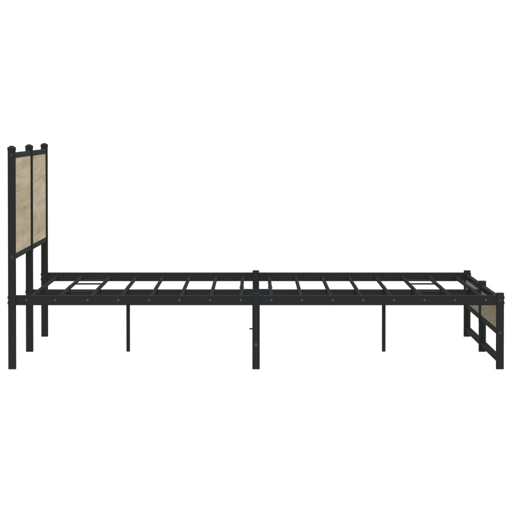 Bedframe zonder matras metaal sonoma eikenkleurig 180x200 cm is nu te koop bij PeponiXL, paradijselijk wonen!
