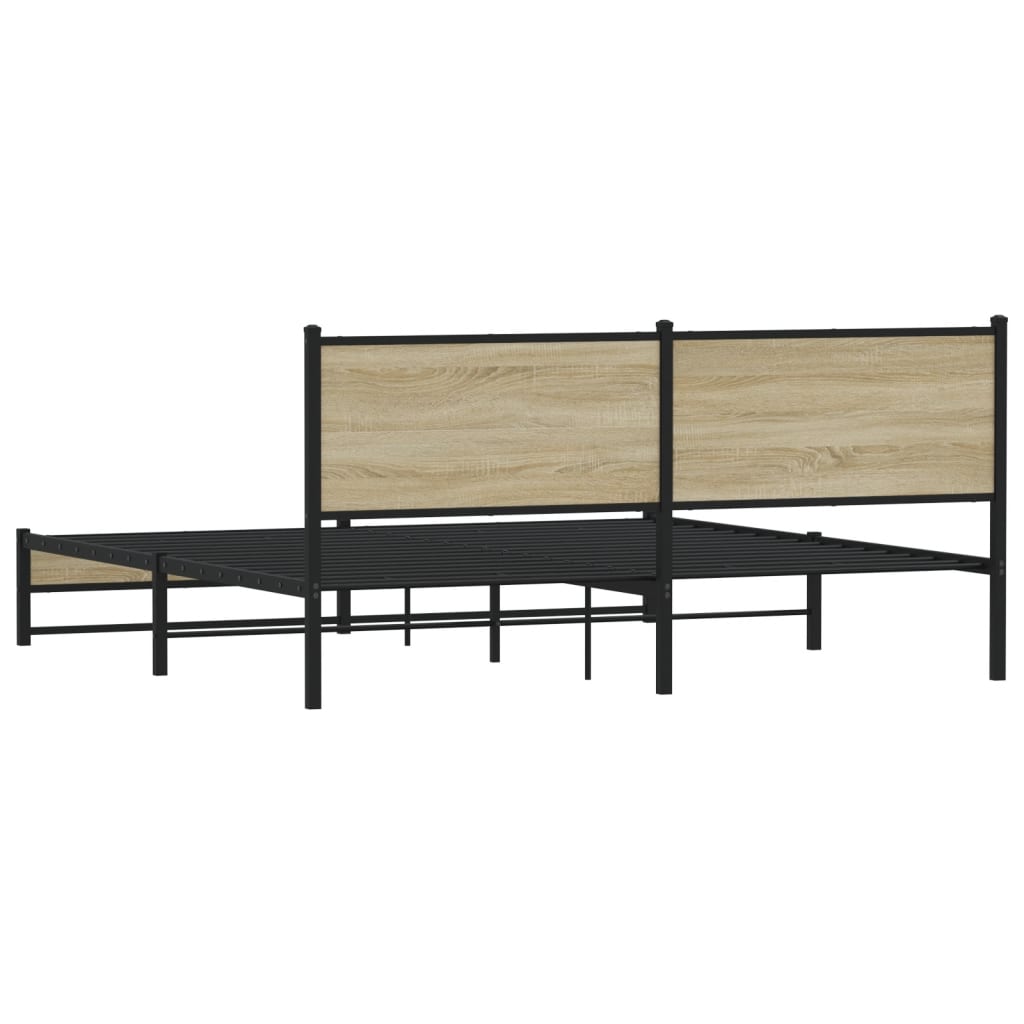 Bedframe zonder matras metaal sonoma eikenkleurig 180x200 cm is nu te koop bij PeponiXL, paradijselijk wonen!