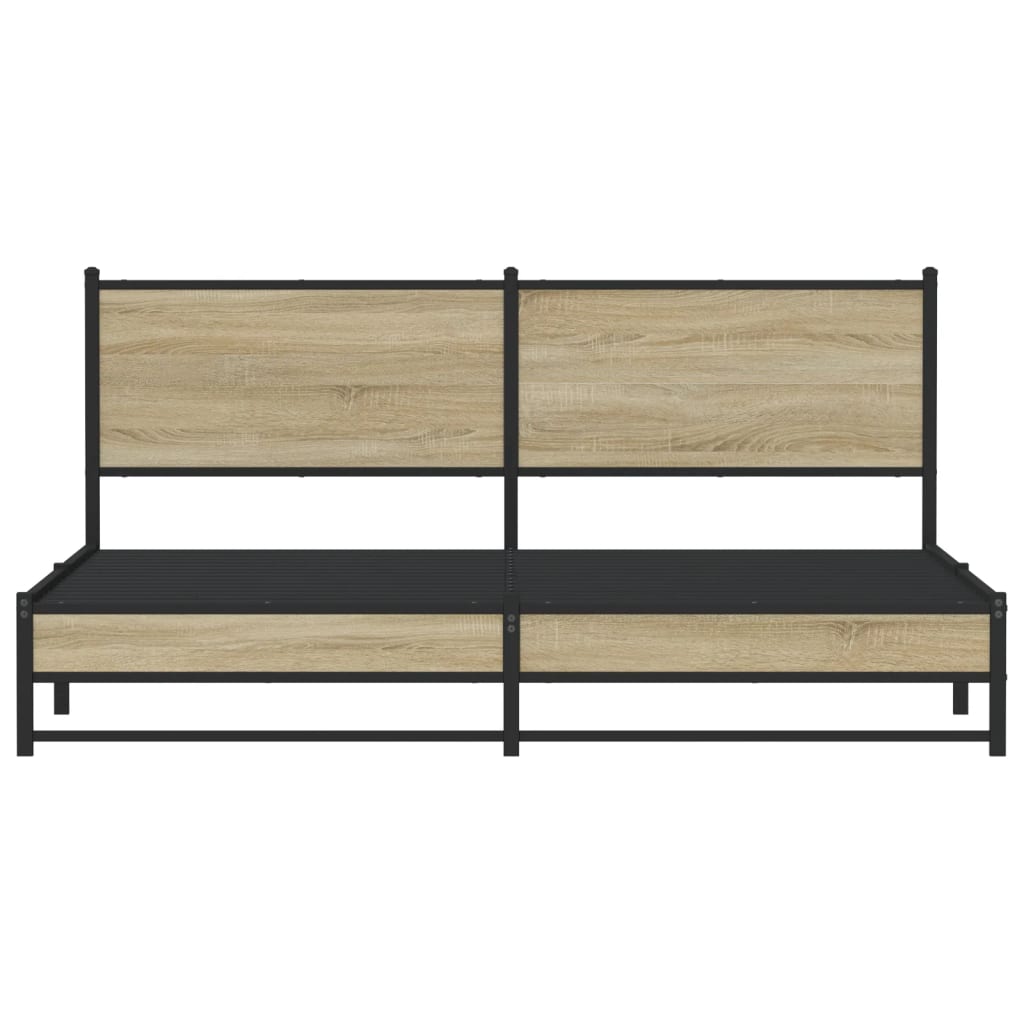 Bedframe zonder matras metaal sonoma eikenkleurig 183x213 cm is nu te koop bij PeponiXL, paradijselijk wonen!