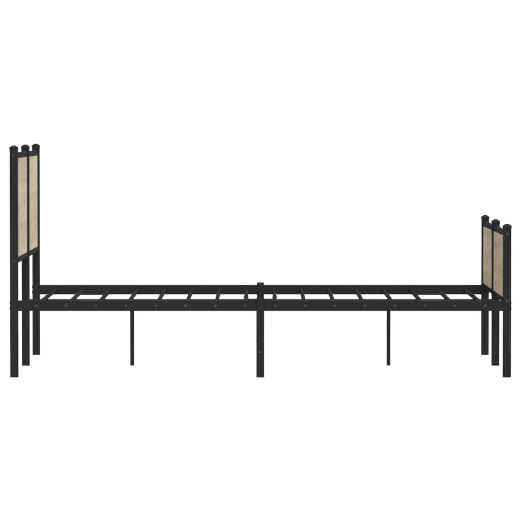 Bedframe zonder matras metaal sonoma eikenkleurig 150x200 cm is nu te koop bij PeponiXL, paradijselijk wonen!