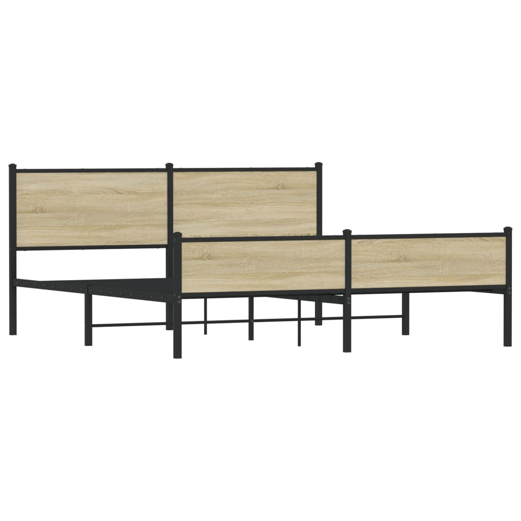 Bedframe zonder matras metaal sonoma eikenkleurig 183x213 cm is nu te koop bij PeponiXL, paradijselijk wonen!