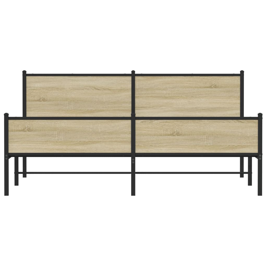 Bedframe zonder matras metaal sonoma eikenkleurig 183x213 cm is nu te koop bij PeponiXL, paradijselijk wonen!