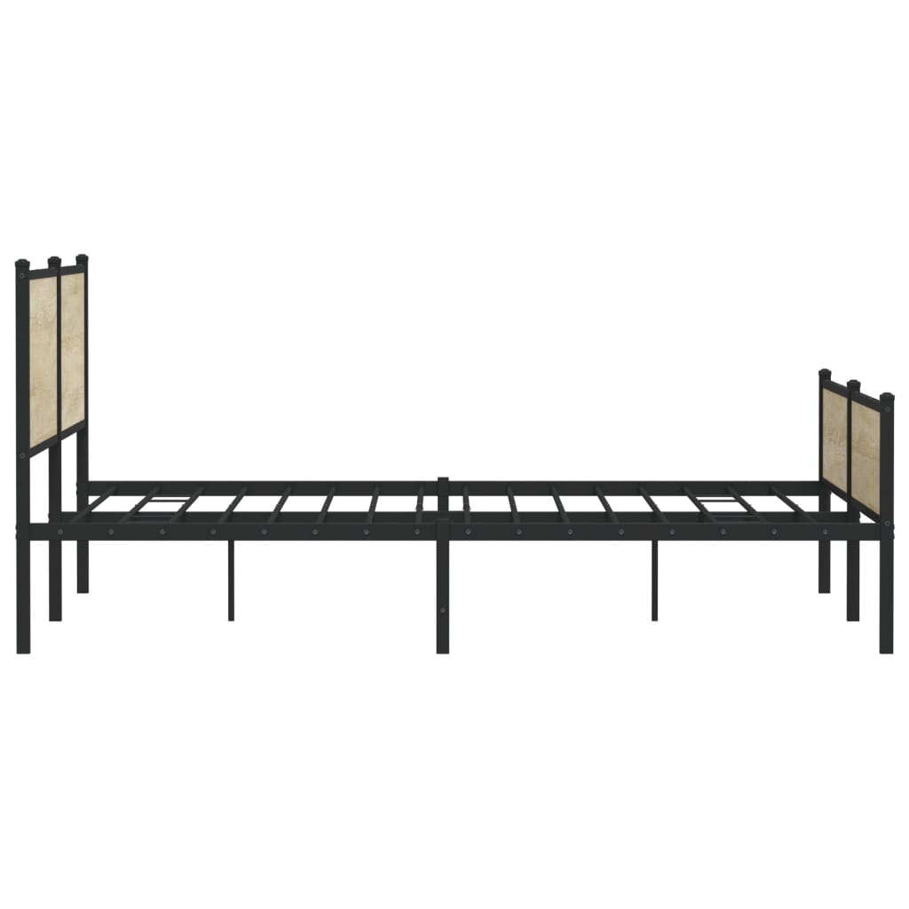 Bedframe zonder matras metaal sonoma eikenkleurig 193x203 cm is nu te koop bij PeponiXL, paradijselijk wonen!