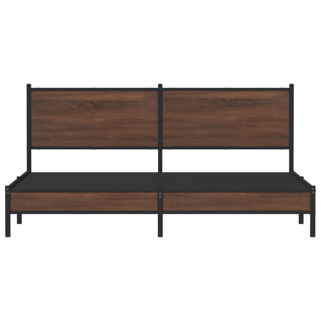 Bedframe zonder matras metaal bruin eikenkleur 180x200 cm is nu te koop bij PeponiXL, paradijselijk wonen!