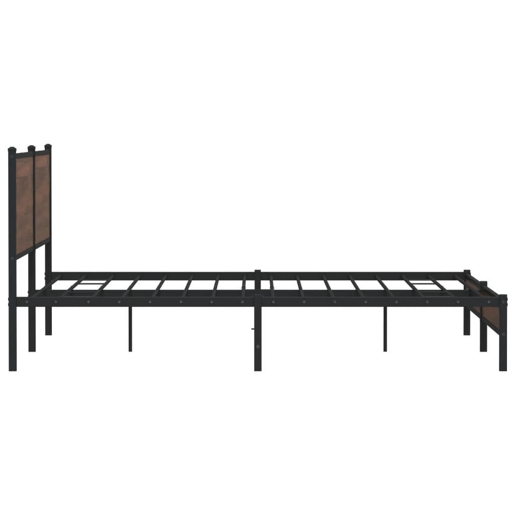 Bedframe zonder matras metaal bruin eikenkleurig 200x200 cm is nu te koop bij PeponiXL, paradijselijk wonen!
