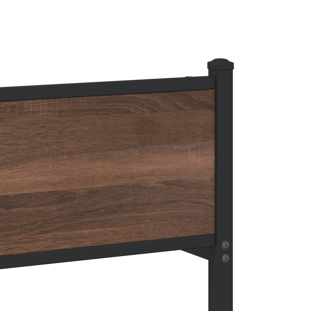 Bedframe zonder matras metaal bruin eikenkleurig 160x200 cm is nu te koop bij PeponiXL, paradijselijk wonen!