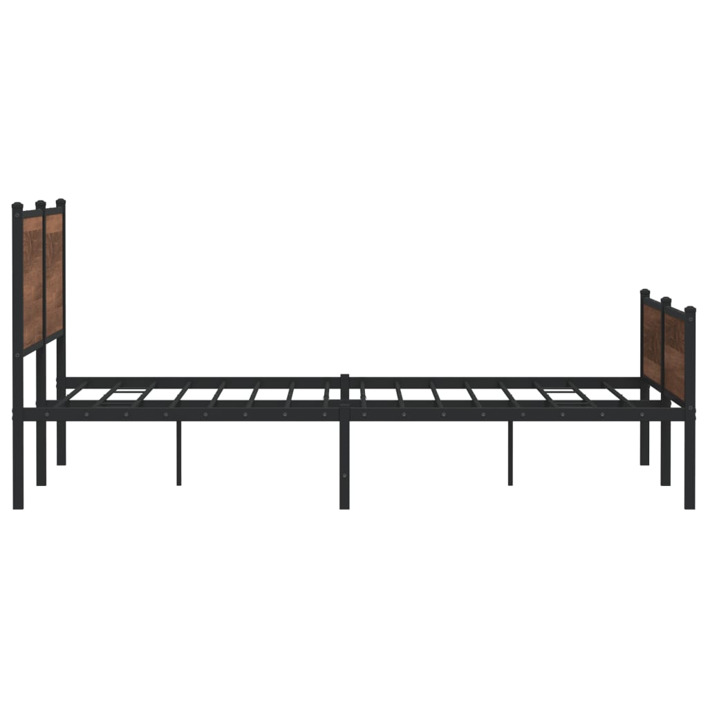 Bedframe zonder matras metaal bruin eikenkleur 180x200 cm is nu te koop bij PeponiXL, paradijselijk wonen!