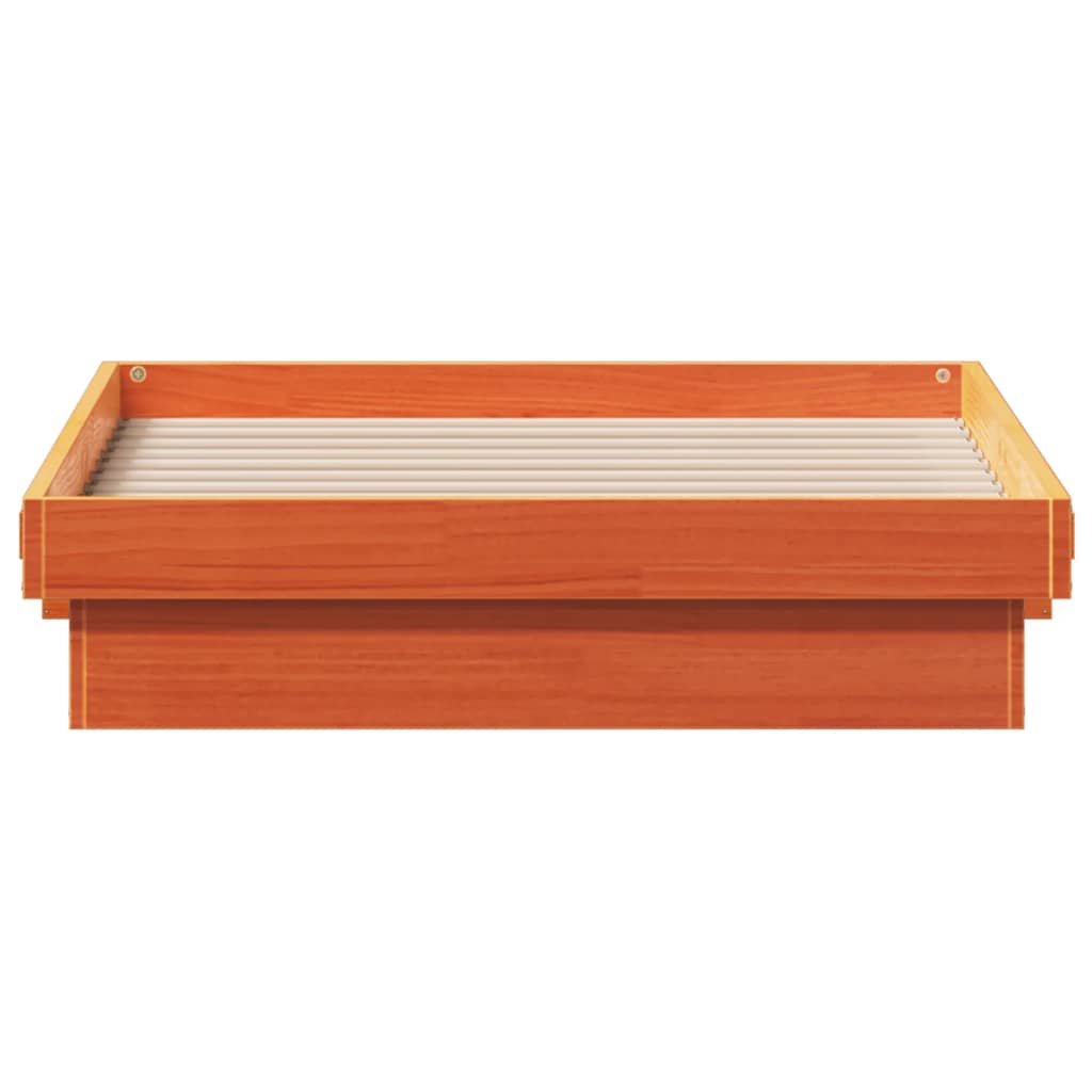 Bedframe LED massief grenenhout wasbruin 75x190 cm is nu te koop bij PeponiXL, paradijselijk wonen!