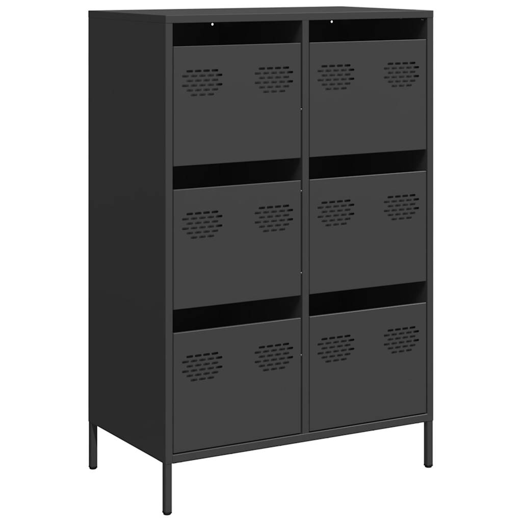 Hoge kast 68x39x101,5 cm staal zwart is nu te koop bij PeponiXL, paradijselijk wonen!