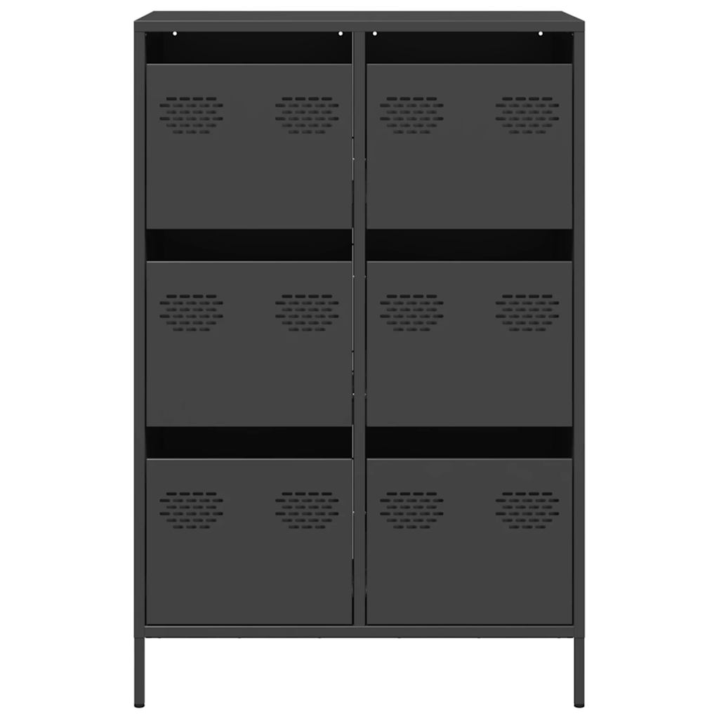 Hoge kast 68x39x101,5 cm staal zwart is nu te koop bij PeponiXL, paradijselijk wonen!