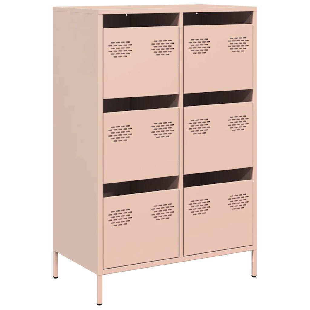 Hoge kast 68x39x101,5 cm staal roze is nu te koop bij PeponiXL, paradijselijk wonen!