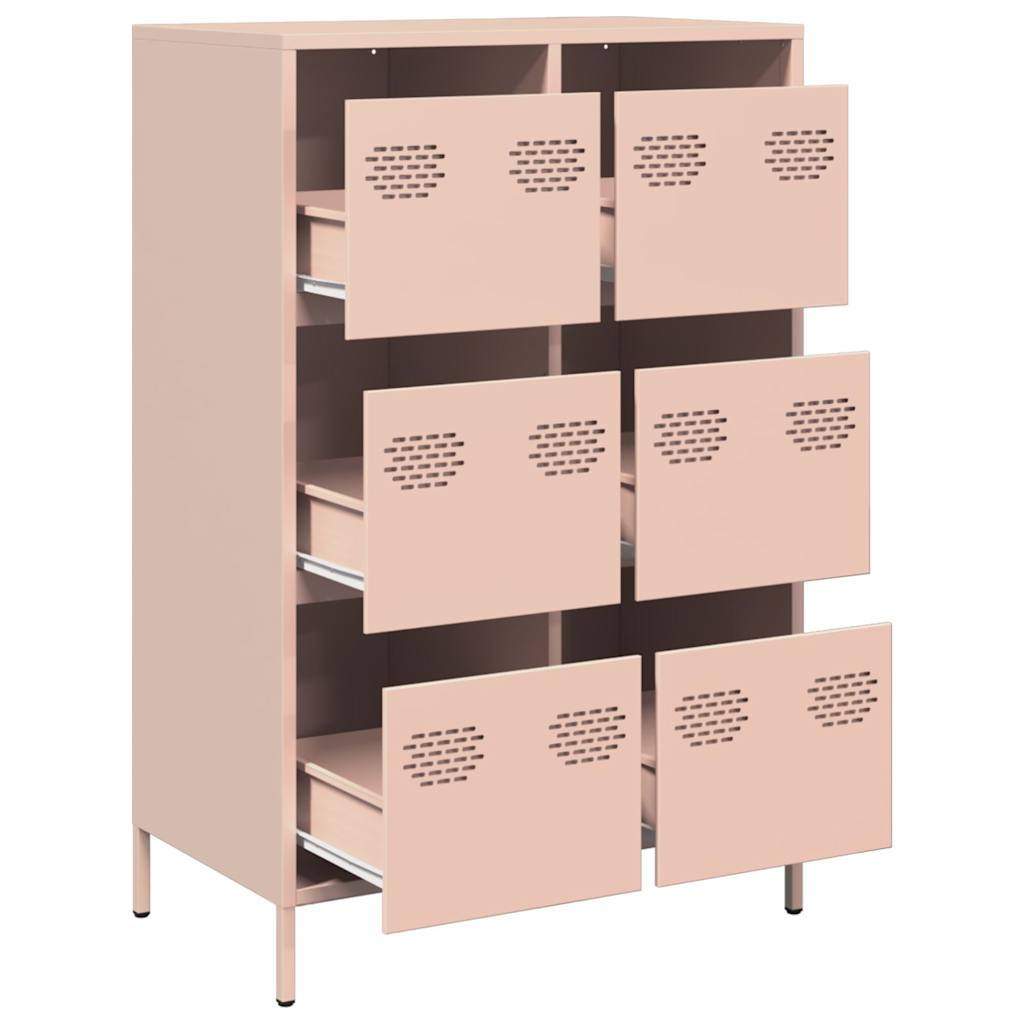 Hoge kast 68x39x101,5 cm staal roze is nu te koop bij PeponiXL, paradijselijk wonen!