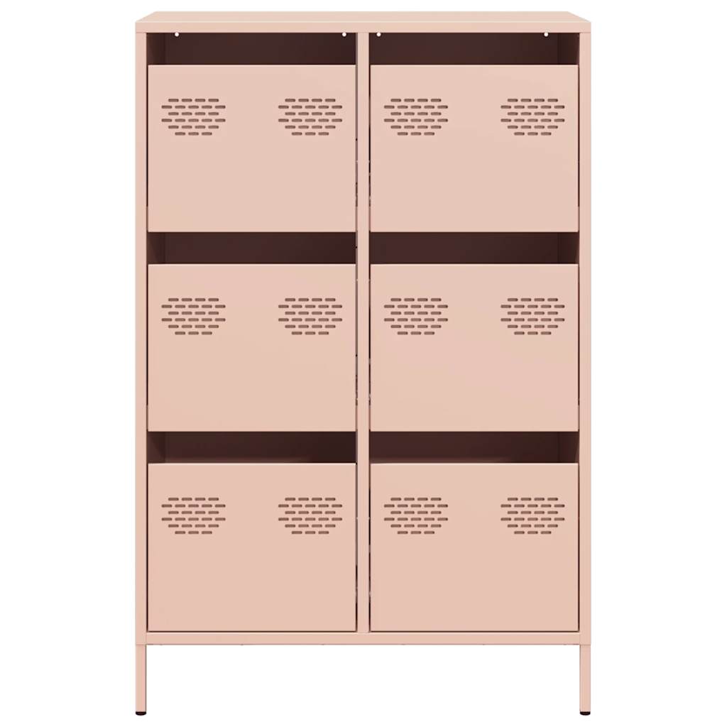 Hoge kast 68x39x101,5 cm staal roze is nu te koop bij PeponiXL, paradijselijk wonen!
