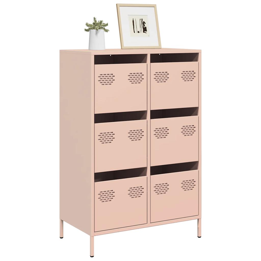 Hoge kast 68x39x101,5 cm staal roze is nu te koop bij PeponiXL, paradijselijk wonen!