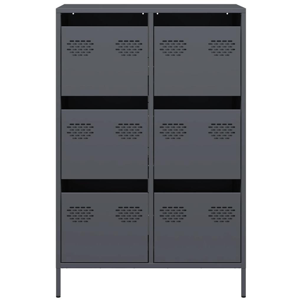 Hoge kast 68x39x101,5 cm staal antracietkleurig is nu te koop bij PeponiXL, paradijselijk wonen!