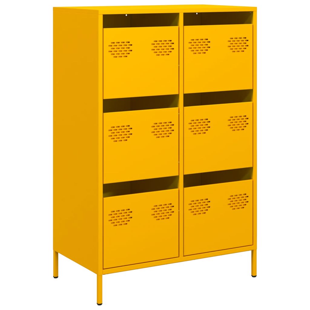 Hoge kast 68x39x101,5 cm staal mosterdgeel is nu te koop bij PeponiXL, paradijselijk wonen!