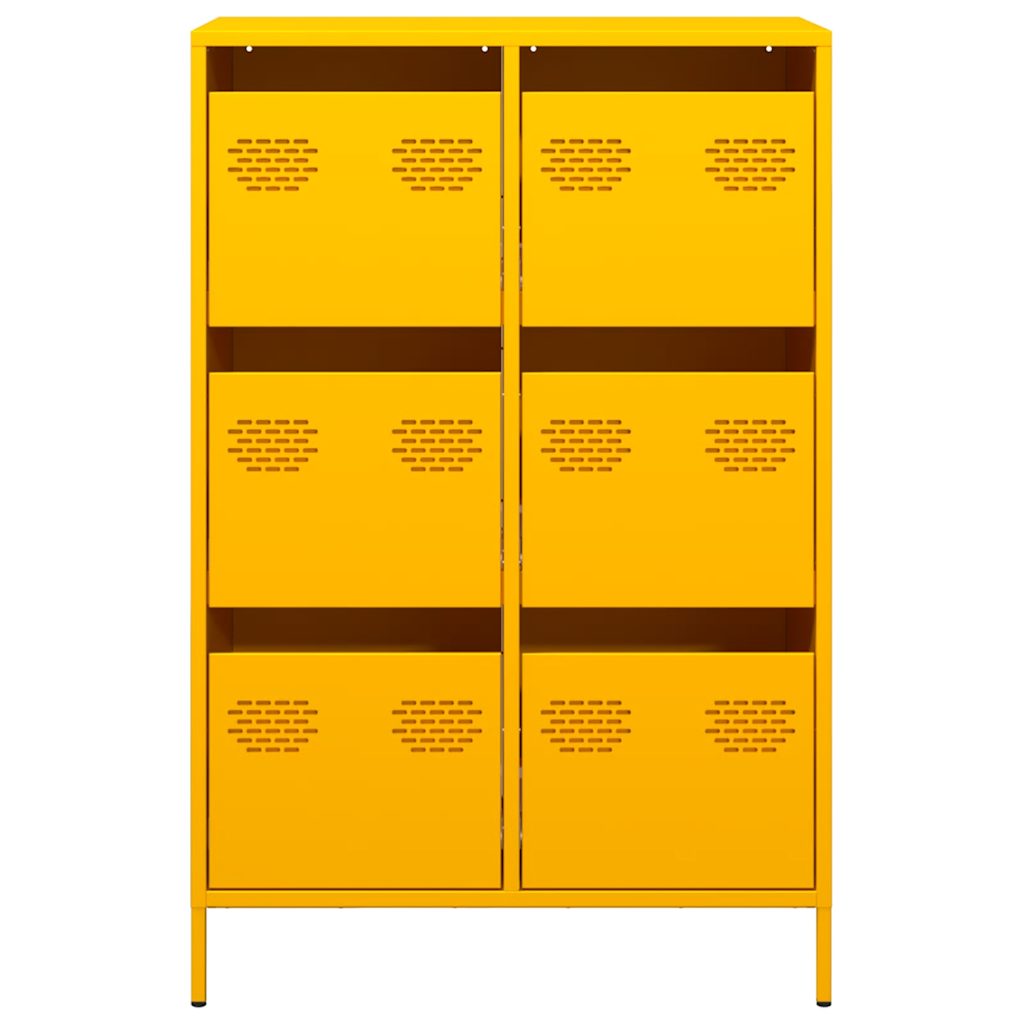 Hoge kast 68x39x101,5 cm staal mosterdgeel is nu te koop bij PeponiXL, paradijselijk wonen!