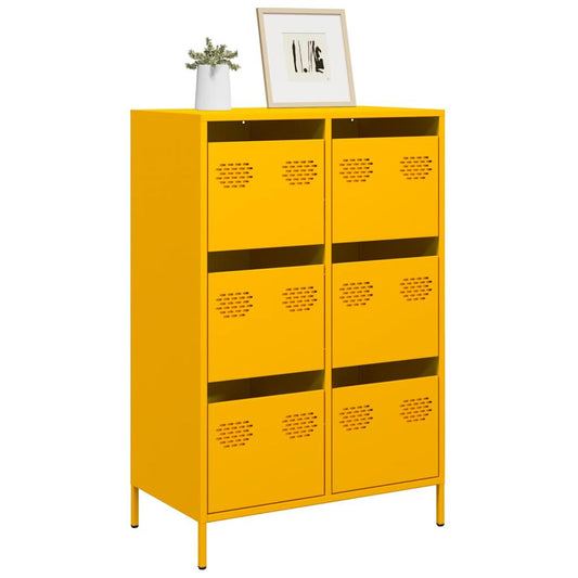 Hoge kast 68x39x101,5 cm staal mosterdgeel is nu te koop bij PeponiXL, paradijselijk wonen!