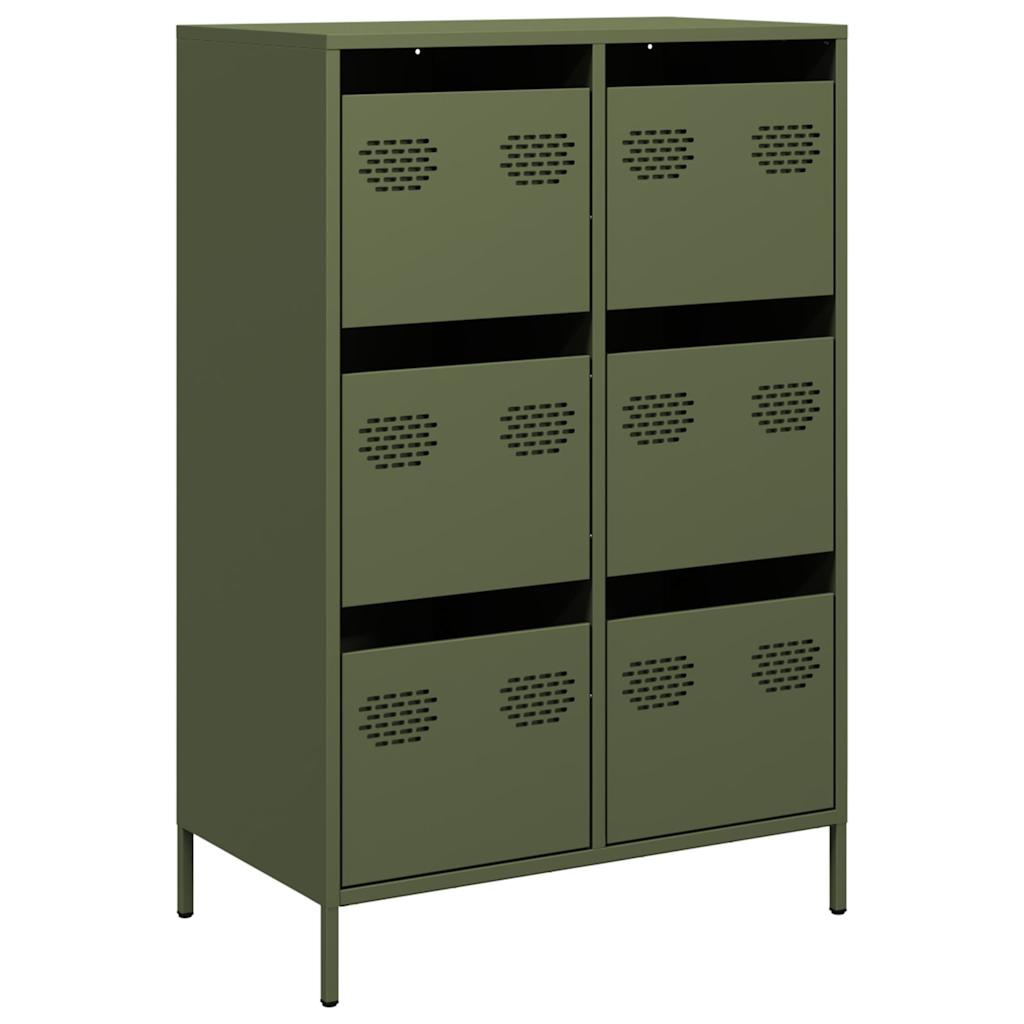 Hoge kast 68x39x101,5 cm staal olijfgroen is nu te koop bij PeponiXL, paradijselijk wonen!