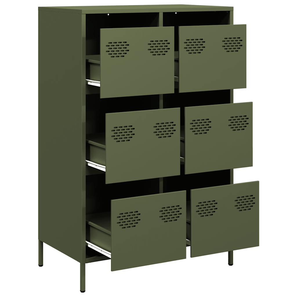 Hoge kast 68x39x101,5 cm staal olijfgroen is nu te koop bij PeponiXL, paradijselijk wonen!