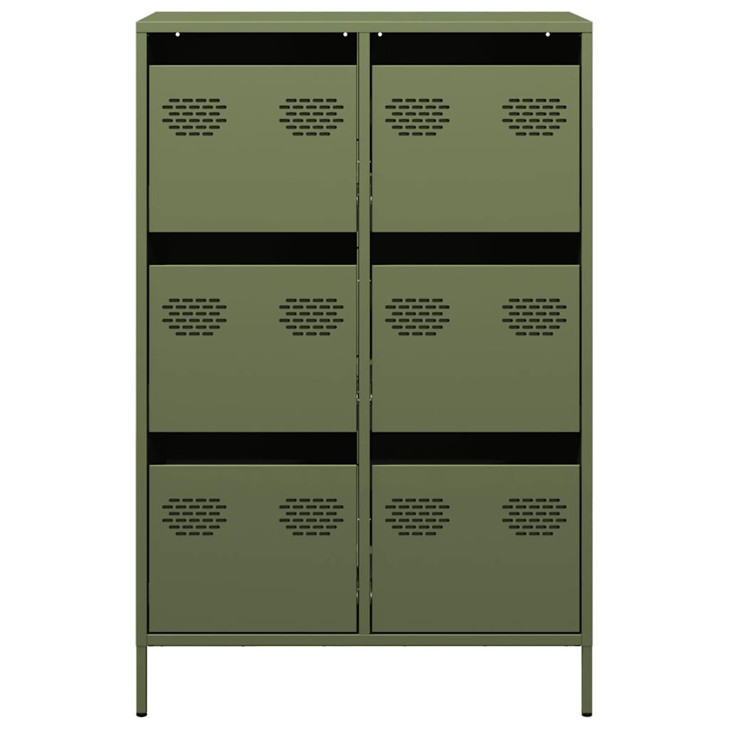 Hoge kast 68x39x101,5 cm staal olijfgroen is nu te koop bij PeponiXL, paradijselijk wonen!