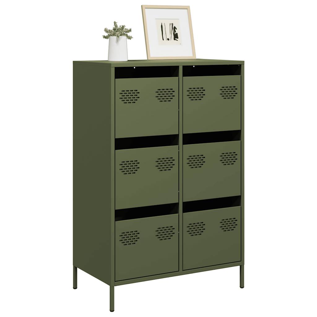 Hoge kast 68x39x101,5 cm staal olijfgroen is nu te koop bij PeponiXL, paradijselijk wonen!