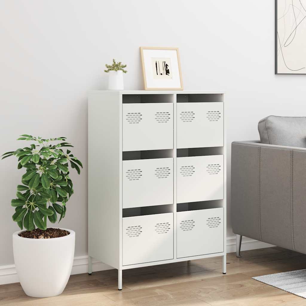 Hoge kast 68x39x101,5 cm staal wit is nu te koop bij PeponiXL, paradijselijk wonen!