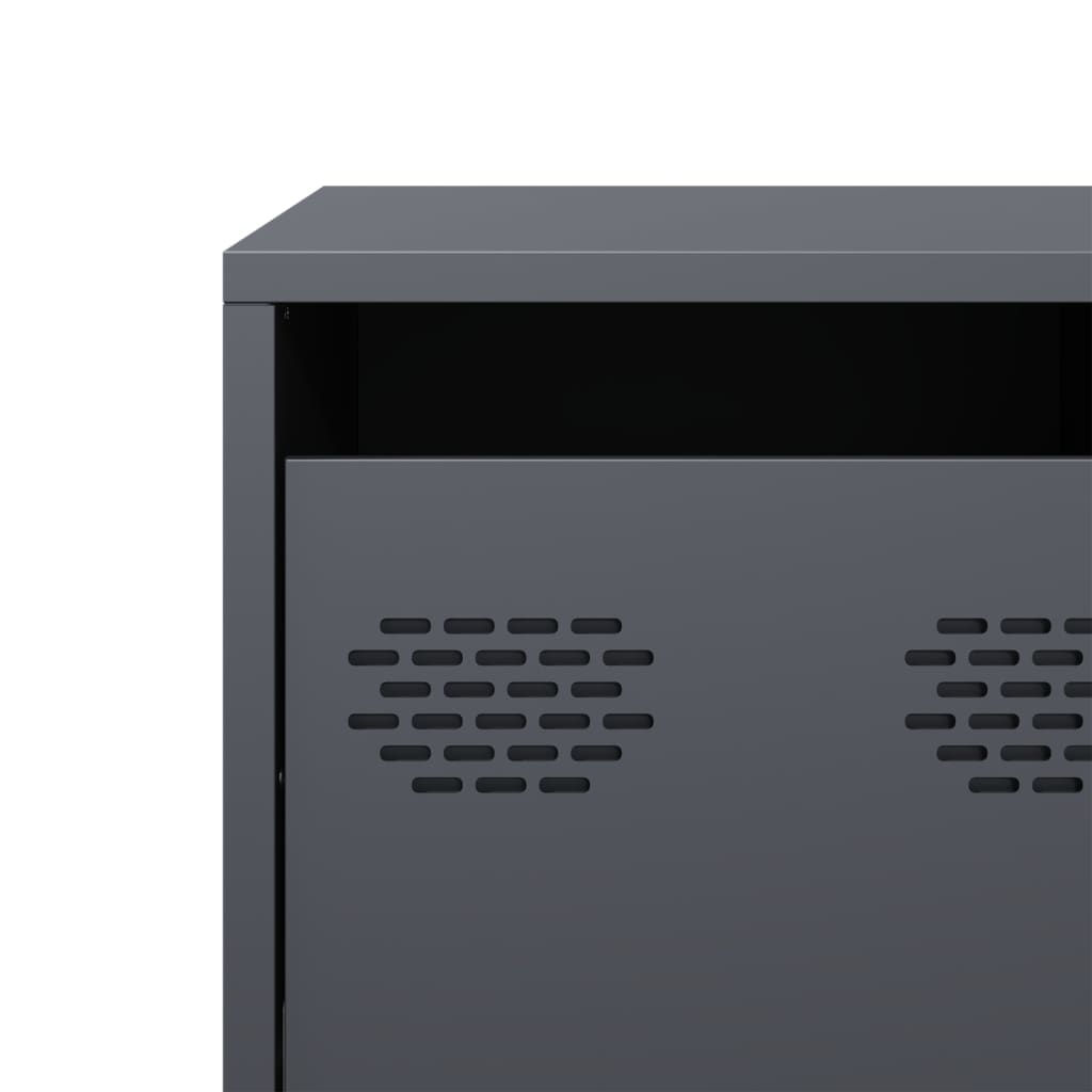 Tv-meubel 101,5x39x43,5 cm koudgewalst staal antracietkleurig is nu te koop bij PeponiXL, paradijselijk wonen!