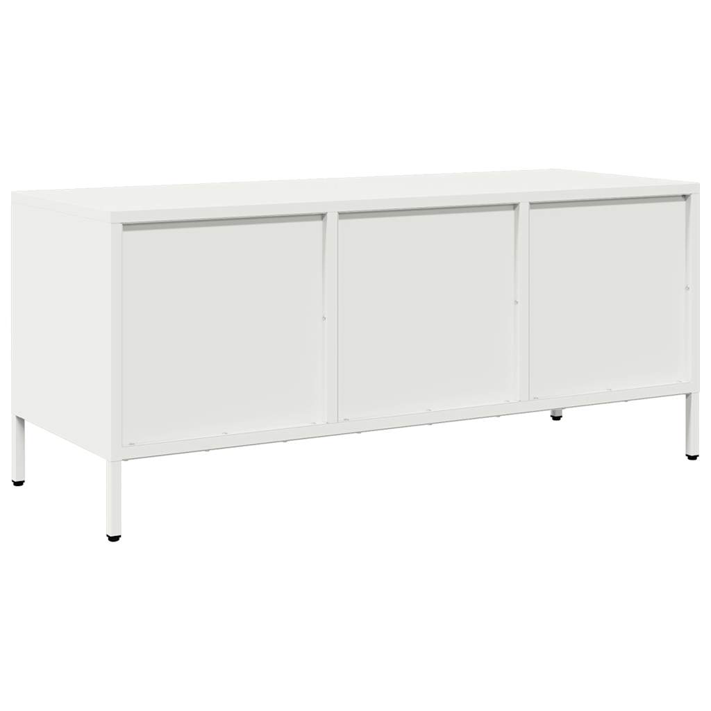 Tv-meubel 101,5x39x43,5 cm koudgewalst staal wit is nu te koop bij PeponiXL, paradijselijk wonen!
